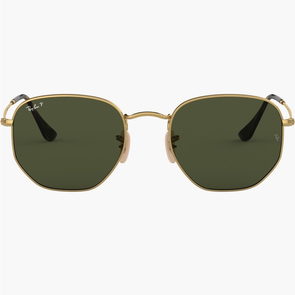 Ray-Ban Classic Hexagonal Flat lenses Gold Frame with Green Lenses